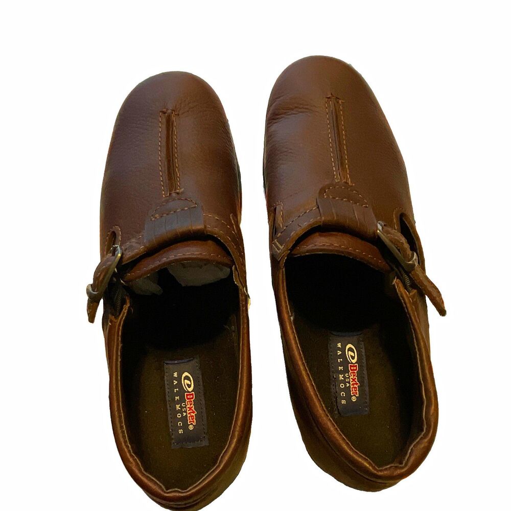 Dexter Walkmocs Women's Brown Leather Mary Jane 5M Cushioned Buckle Strap